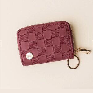 NWT - BURGUNDY ZIP AROUND WALLET WITH KEY RING